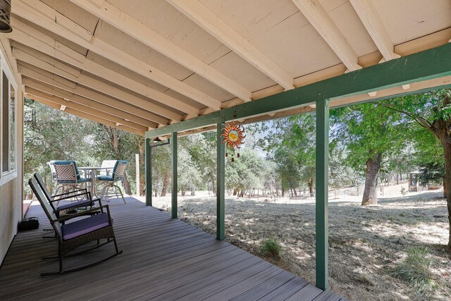 6949 Rector Creek Rd, Igo, CA 96047 - deck featuring outdoor dining area