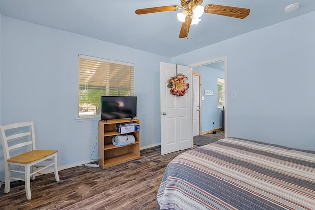6949 Rector Creek Rd, Igo, CA 96047 - bedroom with wood finished floors and a ceiling fan