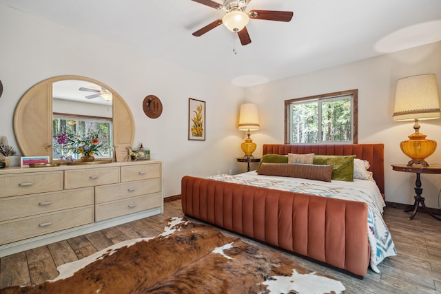 8637 Savannah Way, Shingletown, CA 96088 - bedroom featuring wood finished floors and ceiling fan