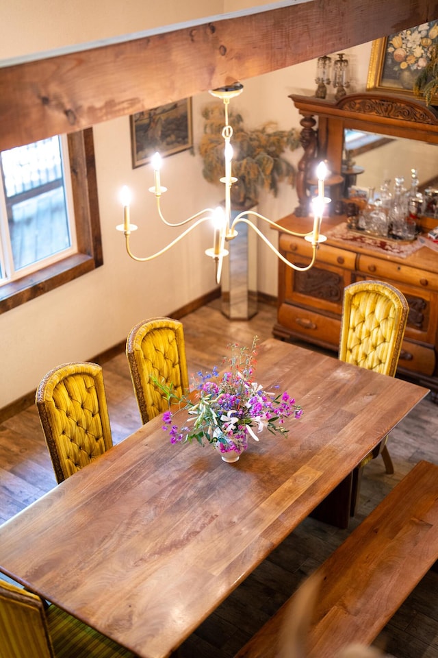 8637 Savannah Way, Shingletown, CA 96088 - dining space featuring baseboards and wood finished floors