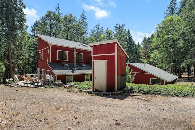 30303 Fremont Way, Oak Run, CA 96069 - back of house with a shed and a wooden deck