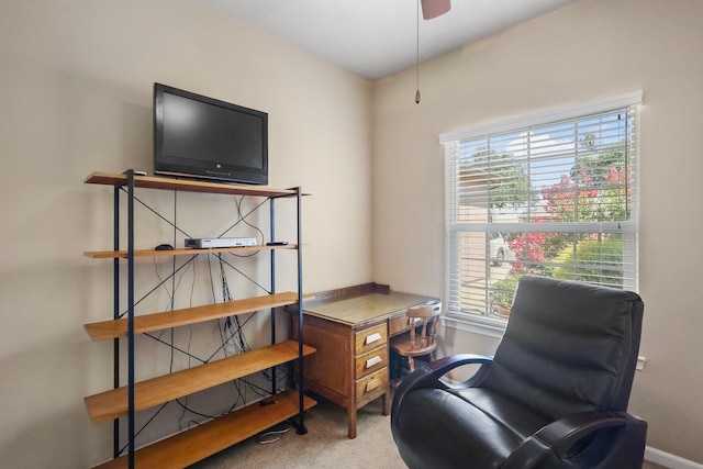 3526 Humbug Dr, Anderson, CA 96007 - living area featuring carpet floors and ceiling fan