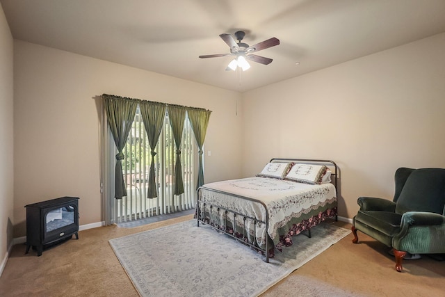 3526 Humbug Dr, Anderson, CA 96007 - bedroom with carpet, ceiling fan, and access to exterior