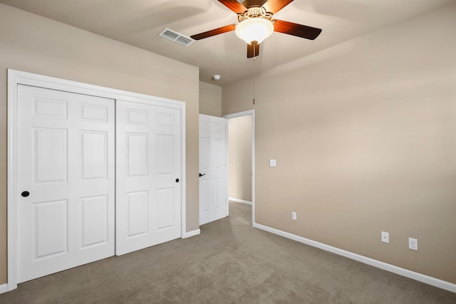3526 Humbug Dr, Anderson, CA 96007 - unfurnished bedroom featuring carpet, a closet, and a ceiling fan