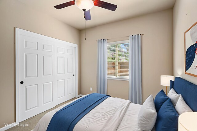 3526 Humbug Dr, Anderson, CA 96007 - carpeted bedroom with ceiling fan