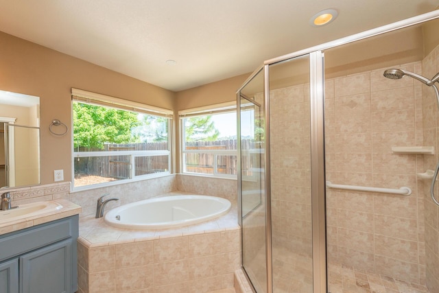2926 Chaucer Way, Shasta Lake, CA 96019 - full bath with a garden tub, a shower stall, and vanity