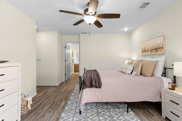 2820 Howard Dr, Redding, CA 96001 - bedroom featuring wood finished floors and ceiling fan