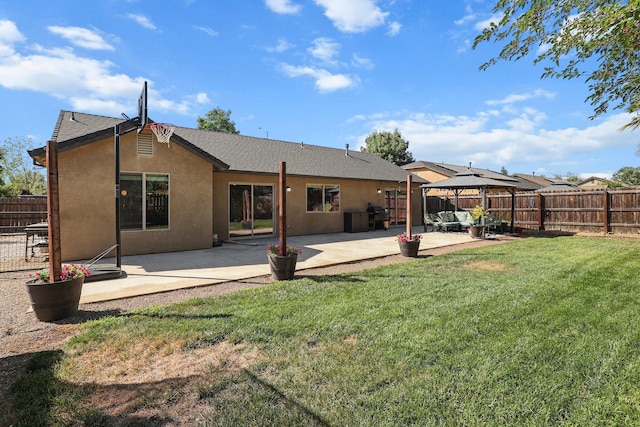 3525 Humbug Dr, Anderson, CA 96007 - rear view of house with a gazebo, stucco siding, and a patio area
