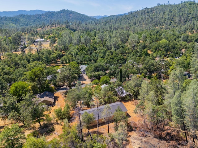 735 Shasta Park Dr, Shasta Lake, CA 96019 - aerial view of property and surrounding area featuring a forest and a mountainous background