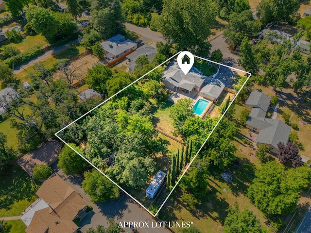 3351 Nicolet Ln, Redding, CA 96001 - view of property location featuring property parcel outlined and a pool area