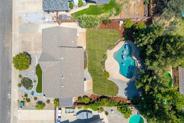2773 Crystal Tree Dr, Redding, CA 96001 - drone / aerial view of a pool area