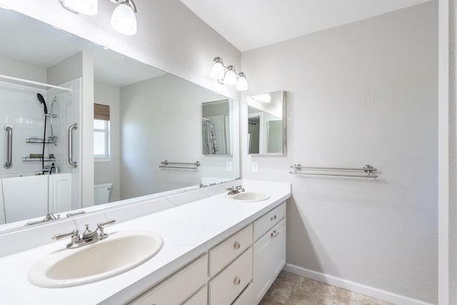 2773 Crystal Tree Dr, Redding, CA 96001 - bathroom with double vanity and a shower
