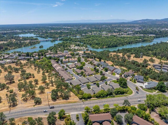 726 Stonebriar Trl, Redding, CA 96003 - aerial view of residential area featuring a water and mountain view