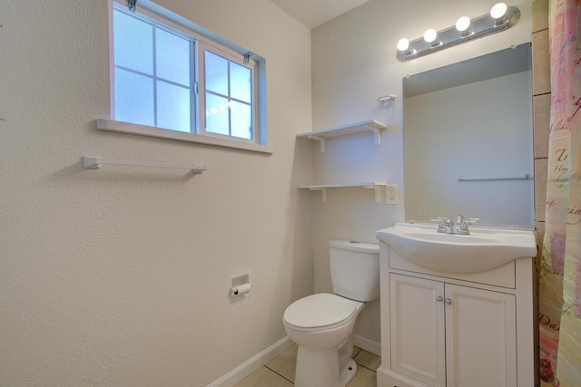 37153/55 Siskiyou St, Burney, CA 96028 - bathroom with vanity, tile patterned floors, and a shower with curtain