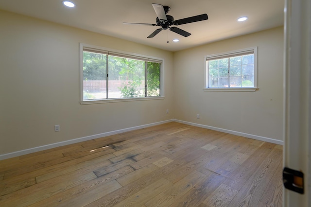 290 Mountain View Dr, Lewiston, CA 96052 - spare room featuring light wood-style flooring, recessed lighting, and ceiling fan