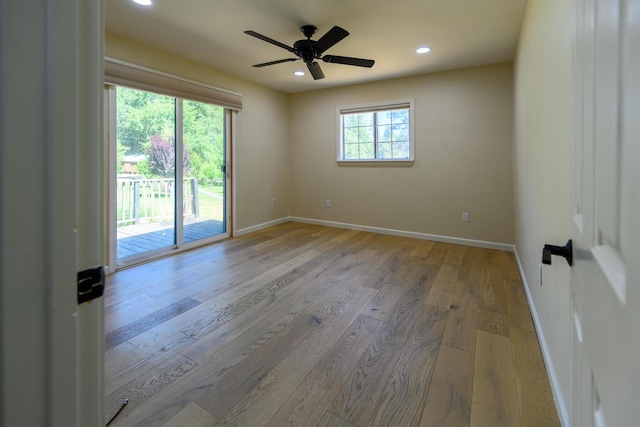 290 Mountain View Dr, Lewiston, CA 96052 - unfurnished room featuring recessed lighting, light wood-style flooring, and ceiling fan