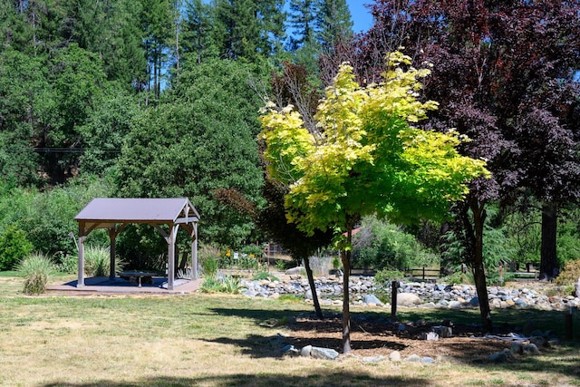 290 Mountain View Dr, Lewiston, CA 96052 - view of green lawn with a gazebo