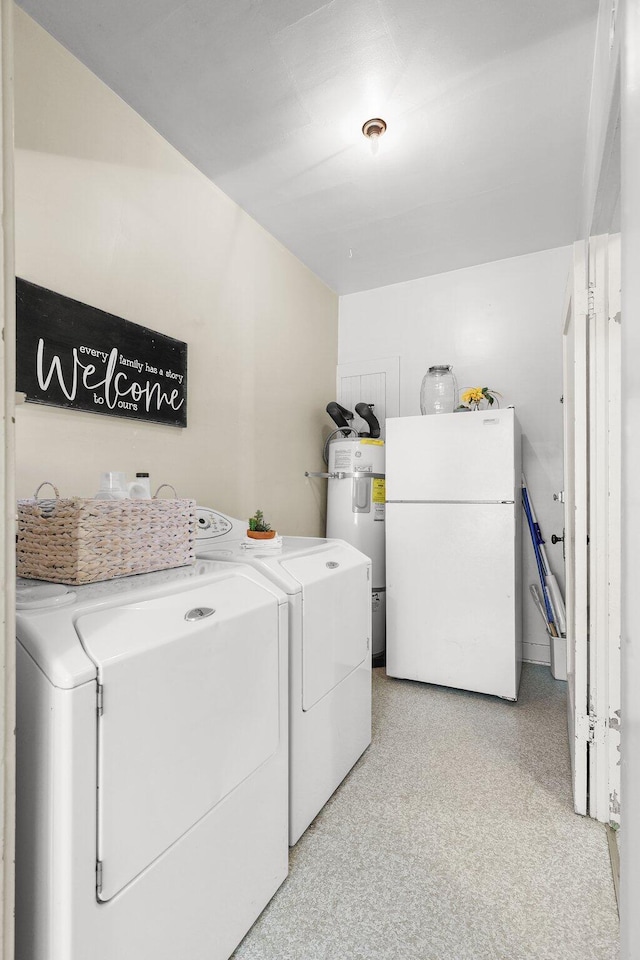 21552157 Butte St, Redding, CA 96003 - washroom featuring washer and clothes dryer and strapped water heater