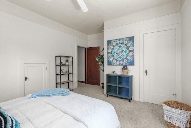 21552157 Butte St, Redding, CA 96003 - bedroom with light colored carpet and a ceiling fan