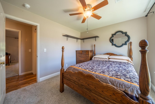 3388 Oak St, Anderson, CA 96007 - carpeted bedroom with a ceiling fan and baseboards
