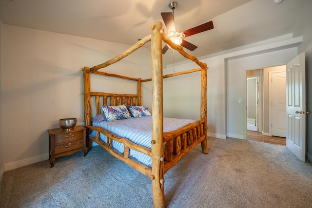 3388 Oak St, Anderson, CA 96007 - carpeted bedroom featuring baseboards and ceiling fan