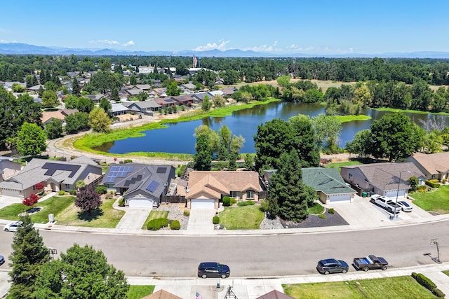 3388 Oak St, Anderson, CA 96007 - aerial perspective of suburban area with a water and mountain view