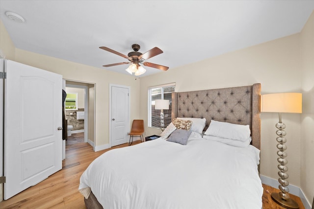 678 W St, Redding, CA 96001 - bedroom featuring light wood-type flooring and ceiling fan