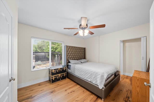 678 W St, Redding, CA 96001 - bedroom with light wood-type flooring and ceiling fan