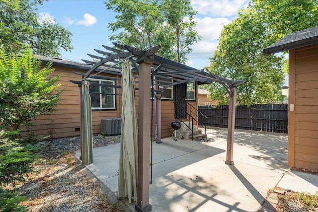 678 W St, Redding, CA 96001 - view of patio featuring a pergola and entry steps