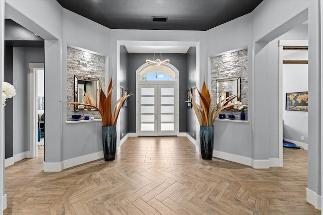 19580 Mockingbird Ln, Redding, CA 96002 - foyer with a chandelier and baseboards