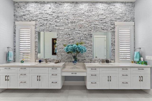 19580 Mockingbird Ln, Redding, CA 96002 - bathroom with vanity and tile patterned flooring