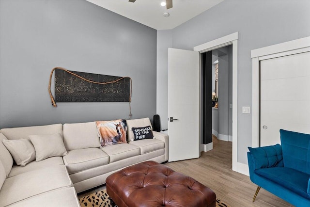 19580 Mockingbird Ln, Redding, CA 96002 - living room featuring wood finished floors and a ceiling fan