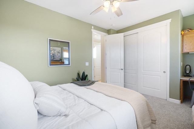 3010 Mateo Ct, Anderson, CA 96007 - carpeted bedroom with a closet and ceiling fan