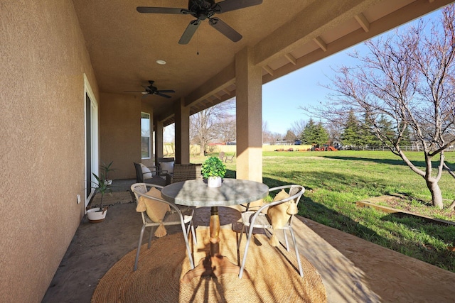 3010 Mateo Ct, Anderson, CA 96007 - view of patio featuring a ceiling fan and outdoor dining space