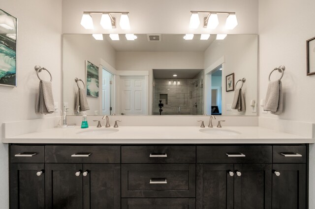 6538 Bandito Dr, Redding, CA 96003 - full bathroom featuring double vanity and a shower stall