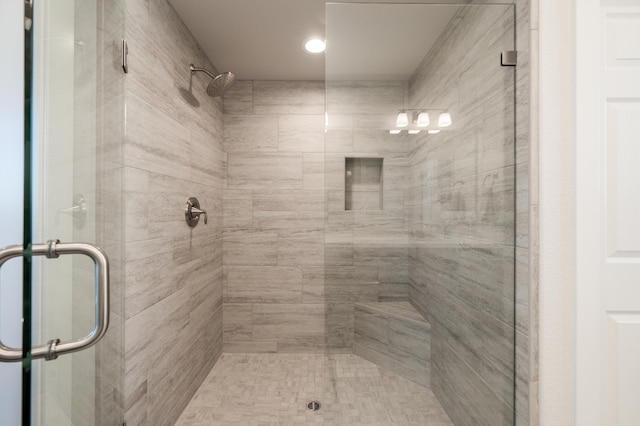 6538 Bandito Dr, Redding, CA 96003 - full bath featuring a shower stall and recessed lighting