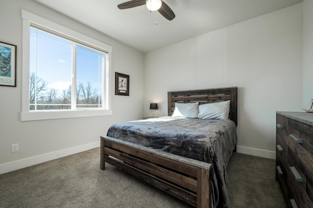 6538 Bandito Dr, Redding, CA 96003 - carpeted bedroom featuring baseboards and ceiling fan