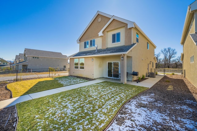 6538 Bandito Dr, Redding, CA 96003 - rear view of property with stucco siding, a fenced backyard, and a patio