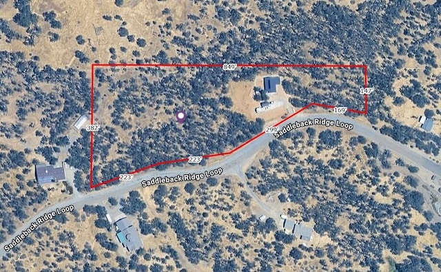 18710 Saddleback Ridge Rd, Cottonwood, CA 96022 - map / location featuring property boundaries highlighted