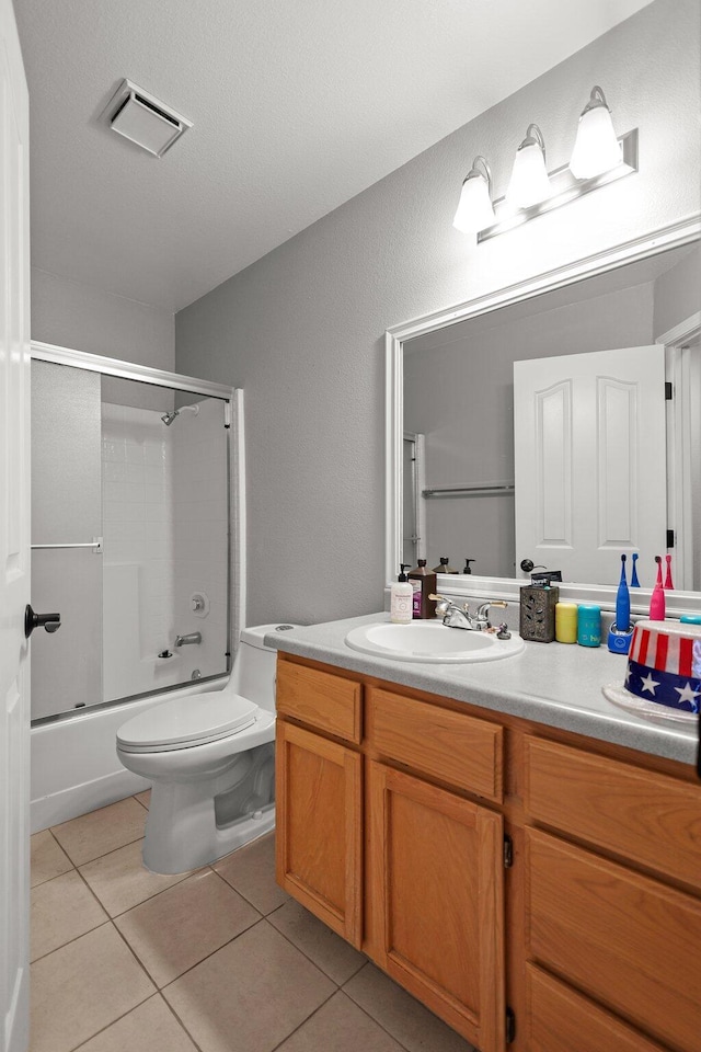 1870 Trumpet Dr, Redding, CA 96003 - full bathroom with vanity, tile patterned flooring, and shower / bath combination with glass door
