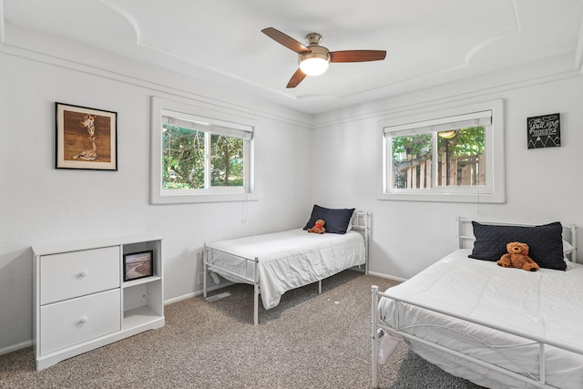 1575 Fig Ave, Redding, CA 96001 - carpeted bedroom featuring baseboards and ceiling fan