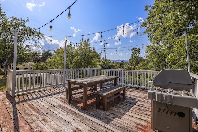 1575 Fig Ave, Redding, CA 96001 - wooden terrace featuring area for grilling and outdoor dining area