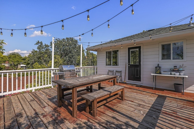 1575 Fig Ave, Redding, CA 96001 - wooden terrace with outdoor dining space and area for grilling