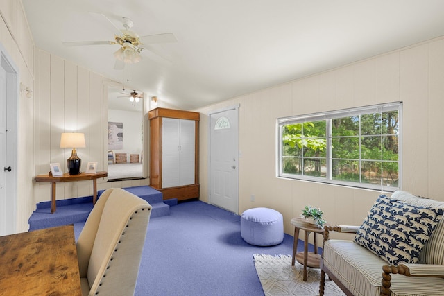 3639 E Keswick Dam Rd, Redding, CA 96003 - foyer with ceiling fan and carpet