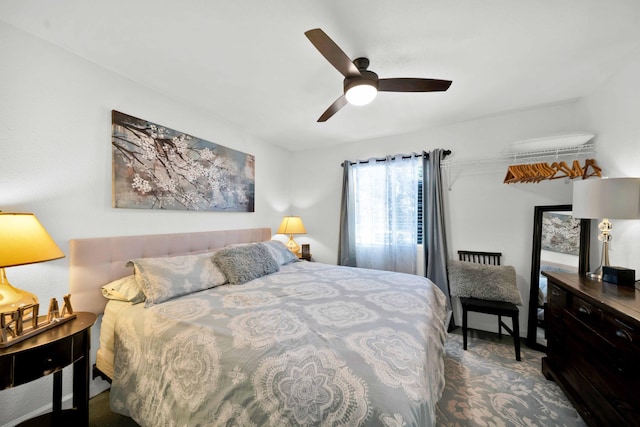 3075 Forest Hills Dr, Redding, CA 96002 - bedroom with ceiling fan and carpet floors