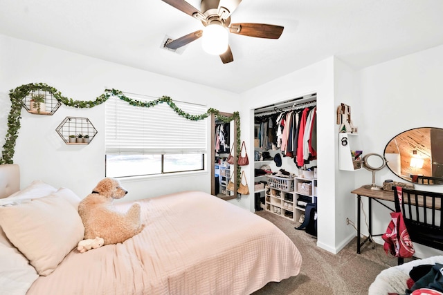 3075 Forest Hills Dr, Redding, CA 96002 - bedroom with carpet flooring, a closet, and ceiling fan