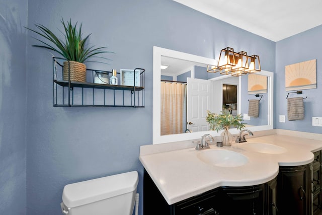 3075 Forest Hills Dr, Redding, CA 96002 - full bath with vanity and a chandelier