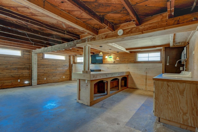 12194 Lake Blvd, Redding, CA 96001 - below grade area with plenty of natural light and wooden walls