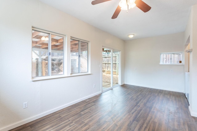 1535 Provo Ave, Shasta Lake, CA 96019 - empty room with dark wood finished floors and ceiling fan