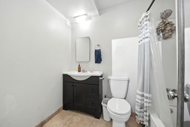 1448 Carter Way, Redding, CA 96002 - full bathroom with vanity, tile patterned floors, and shower / bath combination with curtain